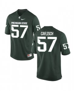 Men's Michigan State Spartans NCAA #57 Collin Caflisch Green Authentic Nike Stitched College Football Jersey EB32A14RI